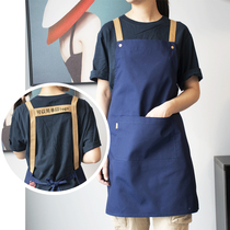 Nordic canvas apron fashion simple waterproof printing custom logo Kitchen restaurant studio waiter men and women