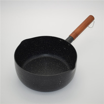Non-stick Japanese snow pan cooking sugar pot wooden handle extra large nougat non-stick pan butter melting pot with mouth 24CM