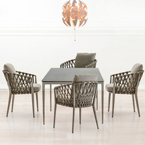 Nordic Outdoor Furniture Creative Rattan Chair Casual Patio Minima Balcony Table And Chairs Outdoor Rattan table Sub-chair Composition