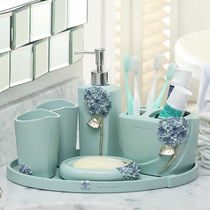 Creative European wedding bathroom five-piece bathroom kit Tooth toilet mouthwash Cup wash set