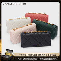 (Bag shop exclusive) CHARLES & KEITH oil painting CK6-10680924 diamond chain crossbody wallet female