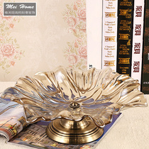 Luxury American glass fruit plate European style home soft decoration practical crystal glass fruit plate large size