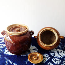 Yunnan Dali characteristic ethnic handmade clay tea pot creative stoneware with lid storage jar decorative utensil ornaments