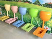 Childrens color squat toilet Kindergarten squat toilet pit pool Ceramic color stool pool with S-bend water tank to undertake the project