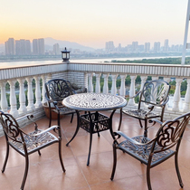 Cast Aluminum Table And Chairs Courtyard Iron Art Table And Chairs Villa Garden Balcony Leisure Three Sets Outdoor Open Cast Aluminum Dining Table And Chairs