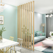 Nordic partition screen solid wood bar column log porch living room office net red decorative grille vertical bar simple