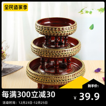Solid Wood Thai fruit plate living room home retro Thai fruit plate fruit basket Southeast Asian fruit plate large Tribute Plate