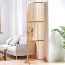 Bamboo garden New Chinese door screen partition curtain Modern simple living room decoration Entrance barrier brake mobile solid wood seat screen