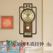 New Chinese style clock clock living room home fashion light luxury clock atmospheric calendar electronic quartz clock