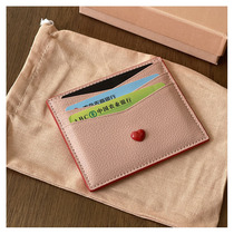 Loving Card Bag Brief Little Fresh And Small Light Mini Personality Multi-Position Lady Bull Leather Zero Wallet Card Bag