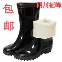 Sichuan Zhengfeng High school tube rain shoes black fishing shoes Waterproof shoes Non-slip galoshes rain boots rubber shoes