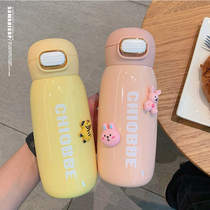 Simple 304 stainless steel thermos cup ladies high value students children portable water cup large capacity cute Cup