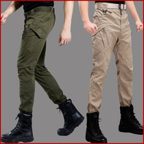 Outdoor casual trousers mens camouflage pants slim army green trousers stretch pants spring and autumn