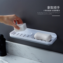 Soap box non-perforated toilet drain creative wall hanging soap rack bathroom rack suction cup double soap rack