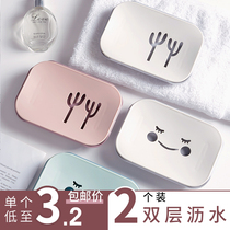 Soap box punch-free creative personality drain cartoon bathroom bathroom household soap box rack cute soap box