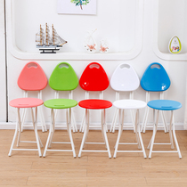 Plastic chair leaning back chair thickened folding stool Home minimalist bench round stool Short stool small stool