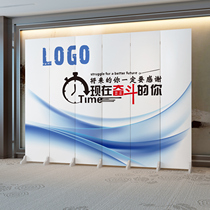 White custom partition company folding screen Mobile folding hospital partition board Office fabric modern simple screen