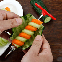 Kitchen creative snail curl flower cutter spiral roll cutting cucumber artifact rotary knife radish carving platter tool