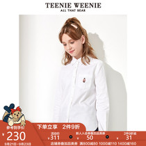 TeenieWeenie bear white shirt female 2019 winter new cartoon pattern design sense niche shirt