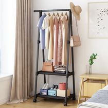 Simple coat rack Clothes rack Floor-to-ceiling household mobile hanger Indoor bedroom dormitory clothes rack