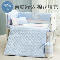 Tiele cotton crib bed fence soft bag anti-collision baby quilt autumn and winter baby small bedding kit
