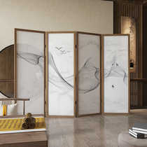 Modern simple partition screen living room folding mobile cover bedroom porch Chinese entry home solid wood folding screen