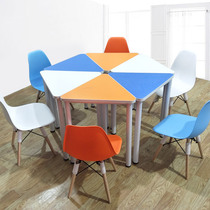 Manufacturer Direct color reading desk Psychology room Counseling Training Desk Chairs Group Body Activity Table Triangle Table Stool