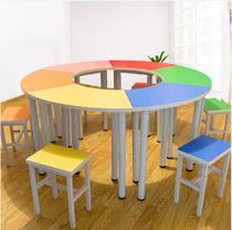Primary and secondary school students smart classroom desks and chairs painting art table School training counseling class psychological counseling color table