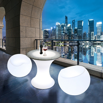 Outdoor Luminous Balcony Small Table And Chairs Terrace Courtyard Nordic Light Extravagant Modern Nets Red Creativity A Table Two Chairs Combo