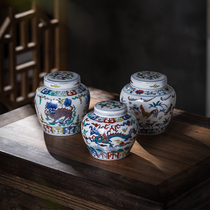 (Hot sale) Chengchuo Cai Tiantian small tea can antiques antiques Ming and Qing retro Chinese antique ornaments