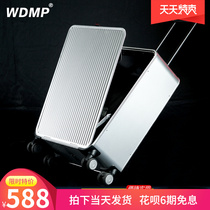 Net red front opening suitcase 16 full aluminum magnesium alloy pull lever case 20 inch metal side open computer suitcase 24