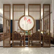 New Chinese screen partition living room entrance grille Zen simple modern solid wood fashion seat screen