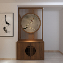 New Chinese style solid wood screen partition cabinet Porch Locker shoe cabinet block modern simple living room shelf