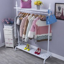 Coat rack Floor-to-ceiling bedroom hanger European Wrought iron simple single rod household economical room clothes rack