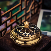 Home Indoor pure copper incense stove Sunken Incense Stove Sandalwood Cilanto Pan Cilantos Pendulum Ware accessories Three-foot fragrant lavender