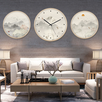 TQJ silent solid wood wall clock Chinese style living room home fashion clock Wall new Chinese Zen quartz clock
