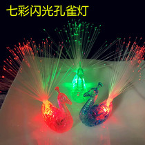 Hotel creative shining Peacock ice sculpture lamp Sabit lamp plate decoration dry ice lamp decoration plate cold dish chef platter