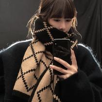 French brand net red 2021 autumn and winter New scarf women double-sided cashmere wool warm scarf shawl