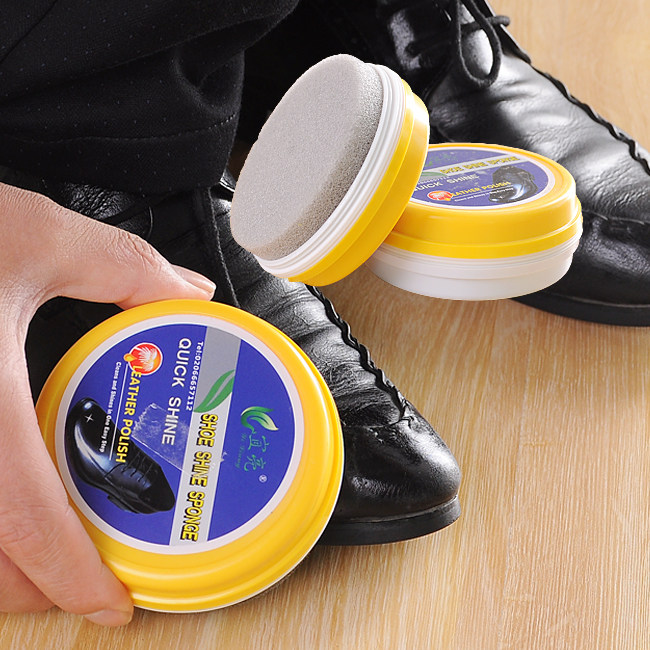 居家海绵鞋油双面海绵檫鞋蜡鞋擦保养上光光亮鞋油真皮保养油无色