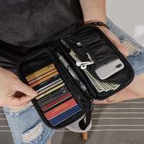 Multifunctional travel passport bag mens mobile phone card ticket holder storage portable study abroad certificate bag womens wallet