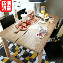 Nordic home wood ash table rectangular simple living room dining table modern desk long table desk