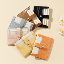 Japanese card bag female small ultra-thin multi-card coin purse one 2021 new stone pattern mini card bag