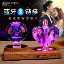 Crystal ball Sky City luminous music box diy custom Tanabata Valentines Day to send Girlfriend Birthday gift girl
