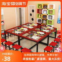 Primary School Young Children Tempered Glass Painting Table Training Table Education Institution Tutoring Class Table Fine Art Calligraphy And Painting Desk