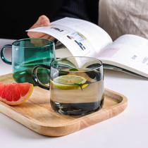Kawashimaya transparent glass with handle heat-resistant explosion-proof high-temperature resistant water cup ins wind cup advanced household