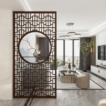New Chinese screen partition living room home entrance office Hotel solid wood grille custom hollow decoration