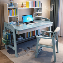 Solid wood desk bookshelf combination simple laptop desk home student writing desk childrens learning table