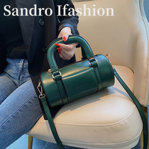 Sandro Ifashion portable cylinder bag womens 2020 new shoulder bag retro Boston pillow bag