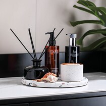 Light Extravagant Soft Dress With Bathroom Hem Suit Home Boilerplate Room Marble Tray Incense Candle Body Milk