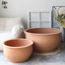 Water pot pottery pot pottery tank old-fashioned fish tank pot Lotus pot clay pot fish Basin Water Lily padded shallow pot duckweed